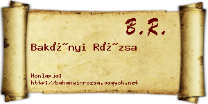 Bakányi Rózsa névjegykártya
